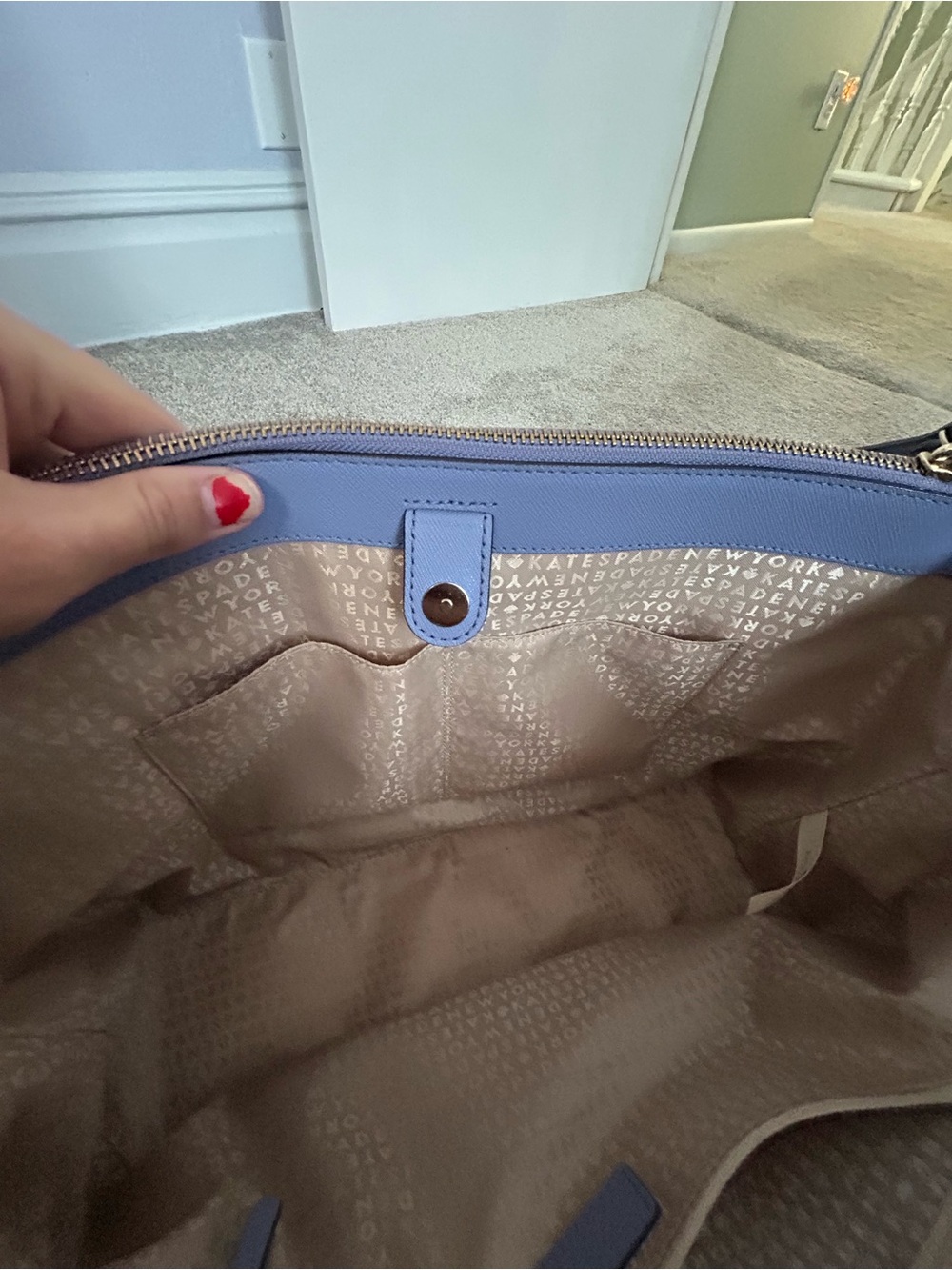 kate spade Periwinkle Leather Satchel Tote - Lavender Blue - Picture 14 of 16